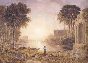 George Barret Classical Landscape Sunset (mk47) oil painting reproduction
